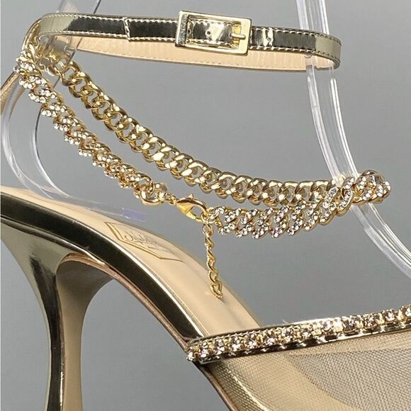 Nalebe Stellar Crystal-Embellished Ankle-Strap Pumps size 38 - Picture 8 of 13